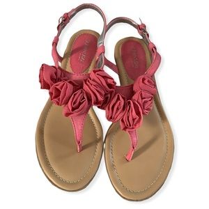 St. John’s Bay Pink Floral Sandals / Flip Flops
